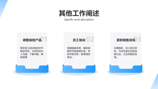 简约风蓝白金融保险季度销售计划总结PPT模板