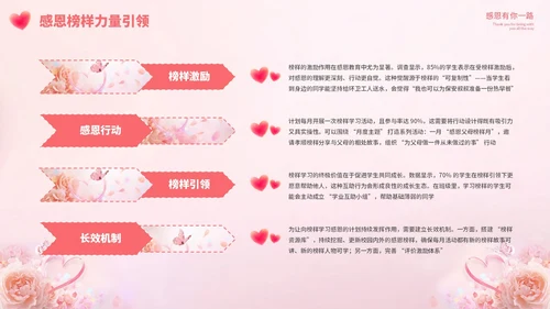粉色清新感恩节教育主题班会PPT模板