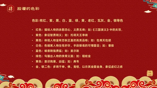 红色国潮风中国国粹京剧脸谱介绍PPT