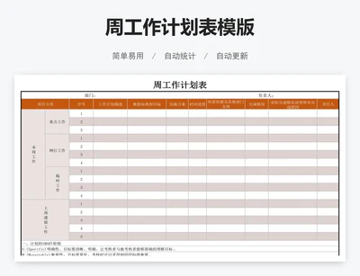 周工作计划表模版
