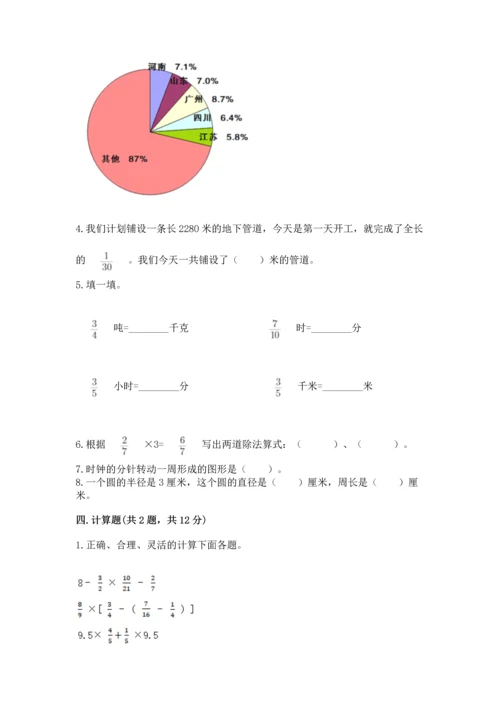 人教版六年级上册数学期末测试卷（综合题）word版.docx