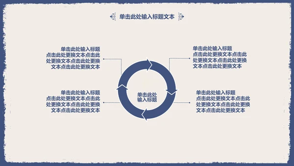 古典雅致蓝花女性述职报告通用PPT模板