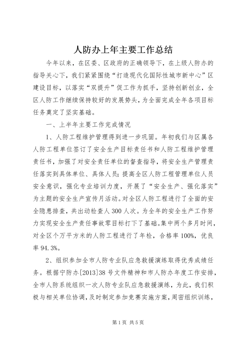 人防办上年主要工作总结.docx