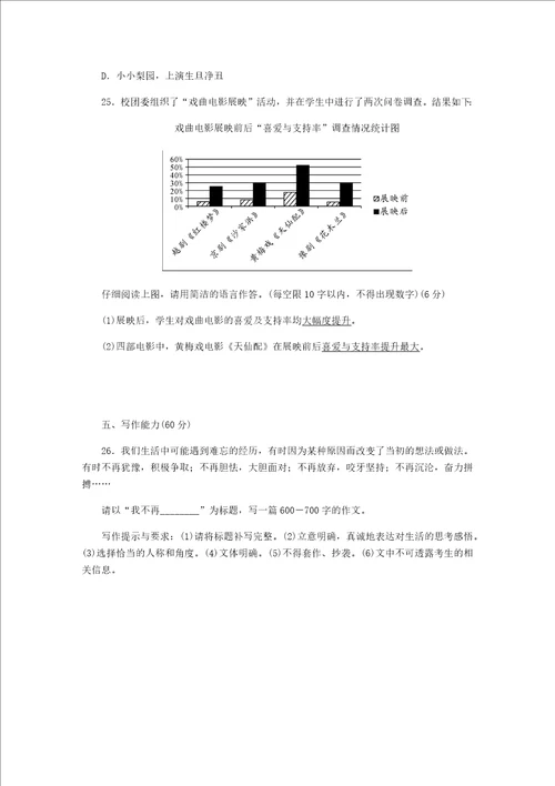 贵州省贵阳市六盘水市安顺市2020年初中语文毕业生学业升学考试试题