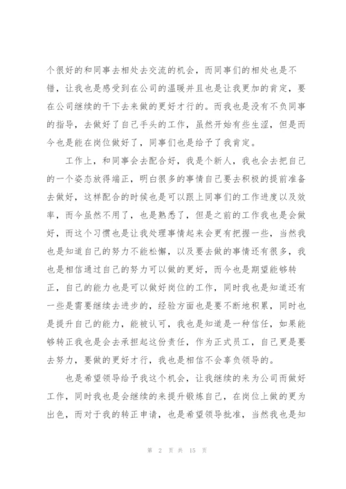 转正申请试用期小结七篇.docx