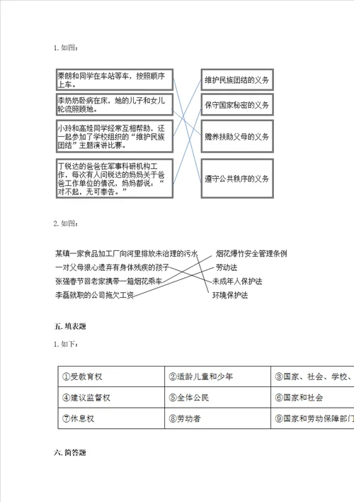 2022部编版六年级上册道德与法治期中测试卷附答案a卷