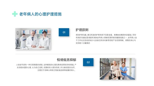 蓝绿色商务形状老年患者护理培训PPT课件护理查房