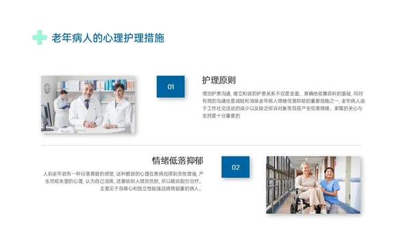 蓝绿色商务形状老年患者护理培训PPT课件护理查房