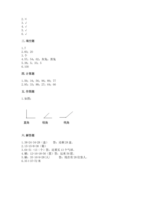 人教版二年级上册数学期中测试卷【考点精练】.docx