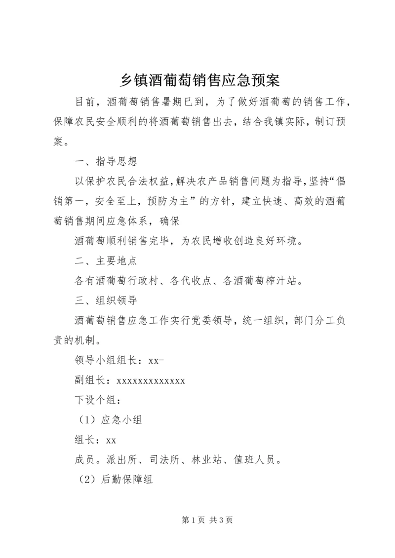 乡镇酒葡萄销售应急预案.docx