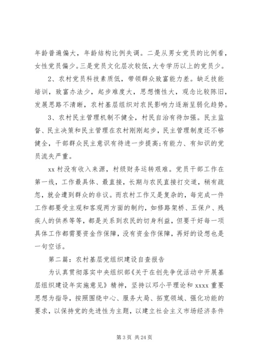 第一篇：农村基层党组织建设自查报告.docx