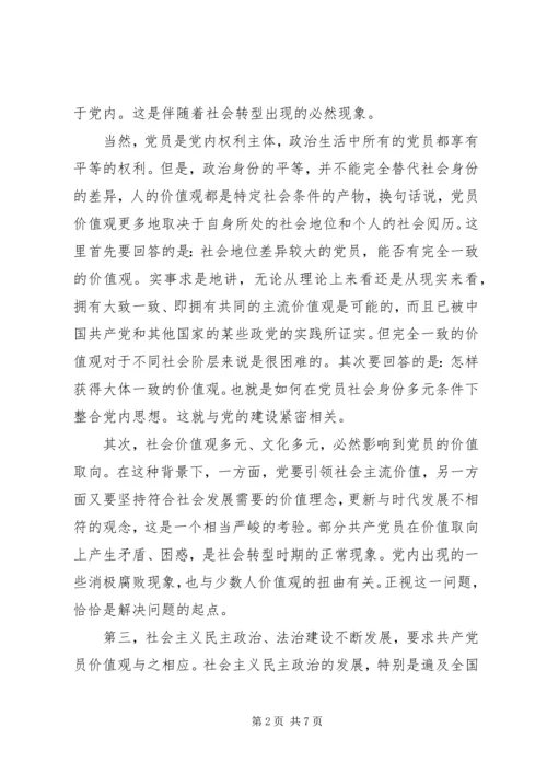 新时期共产党员的价值观.docx