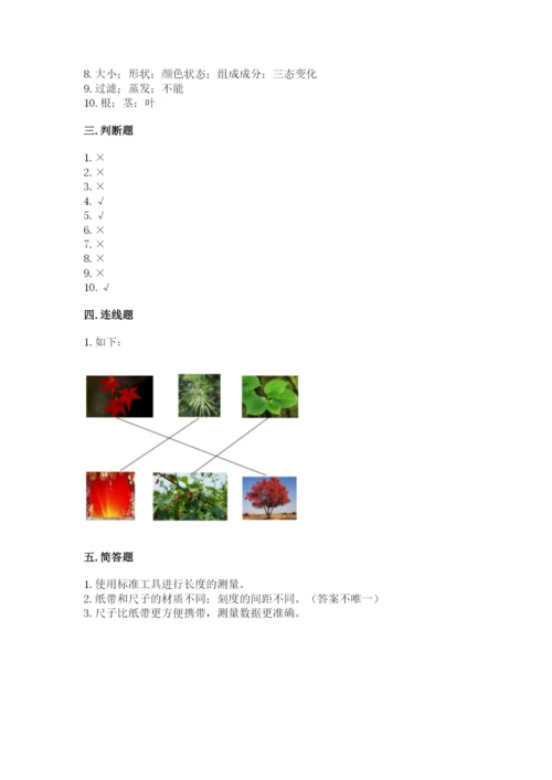 教科版一年级上册科学期末测试卷（历年真题）word版.docx