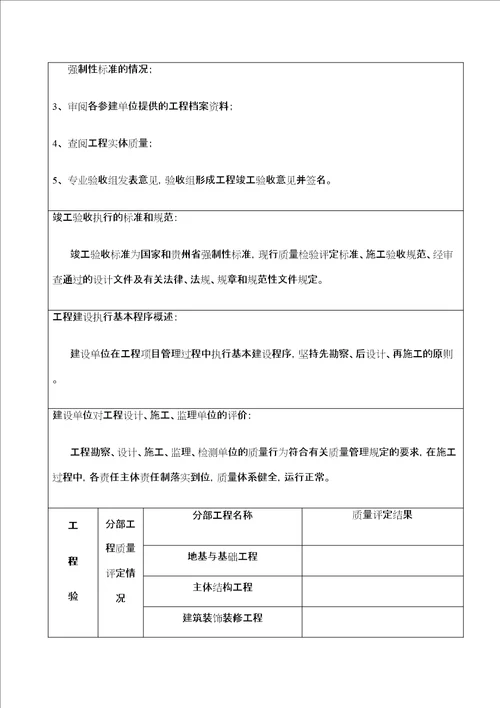 建筑工程竣工验收报告填写定稿版