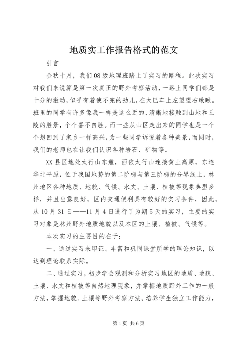 地质实工作报告格式的范文.docx