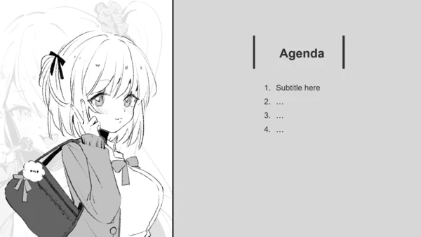 白色插画风次元少女教学通用PPT主题
