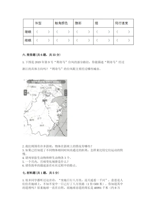 教科版三年级下册科学期末测试卷含答案【精练】.docx