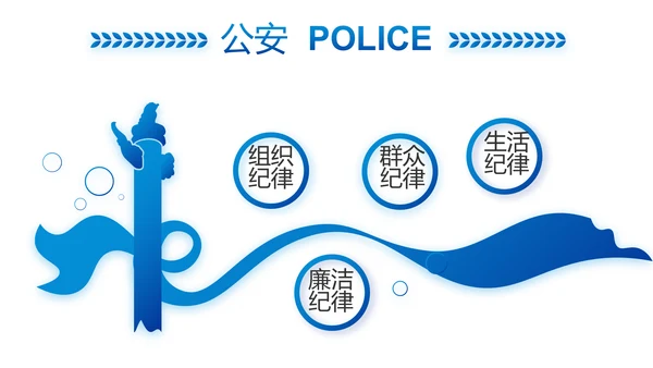 蓝色大气交警执勤执法PPT动态模板