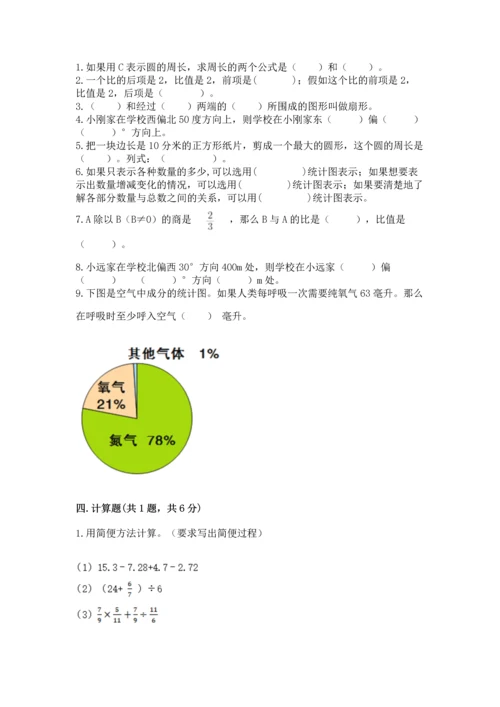 小学数学六年级上册期末测试卷含完整答案（名师系列）.docx