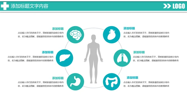 时尚扁平化医疗工作汇报医学研究PPT模板