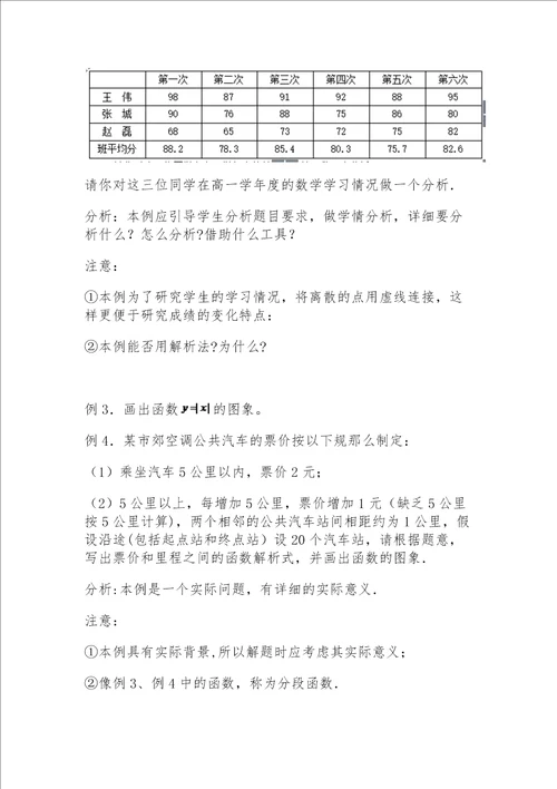 1.7函数的表示法教学设计教案