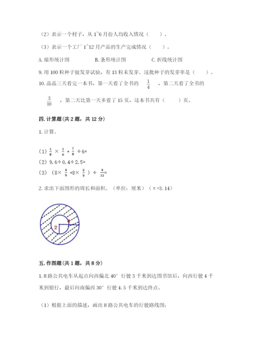 2022六年级上册数学期末测试卷附参考答案（b卷）.docx