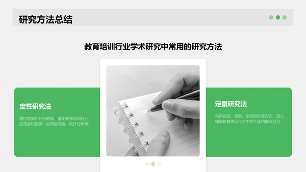 绿色商务风学术文献汇报展示PPT模板