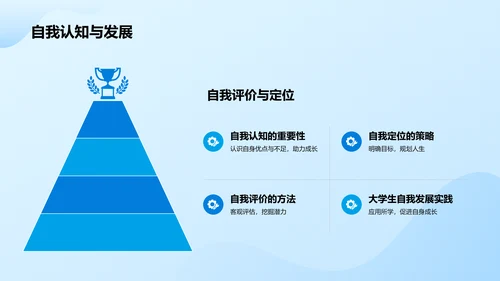 蓝色插画风大学生生心理健康PPT模板
