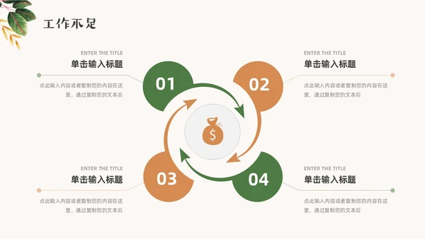 绿色橙色小清新年中工作总结汇报ppt模板年中总结