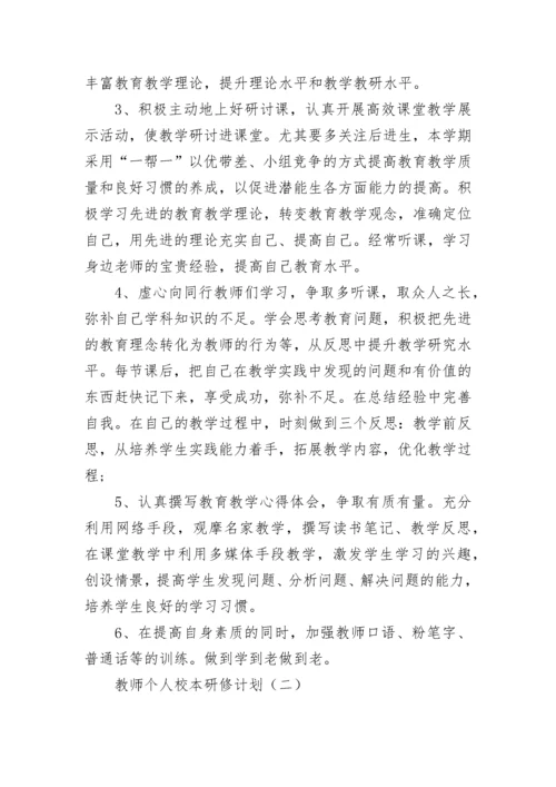 教师个人校本研修计划.docx