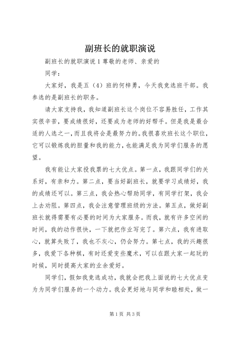 副班长的就职演说.docx