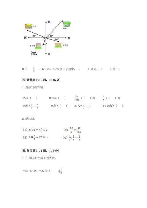 人教版六年级下册数学期末测试卷含答案【a卷】.docx