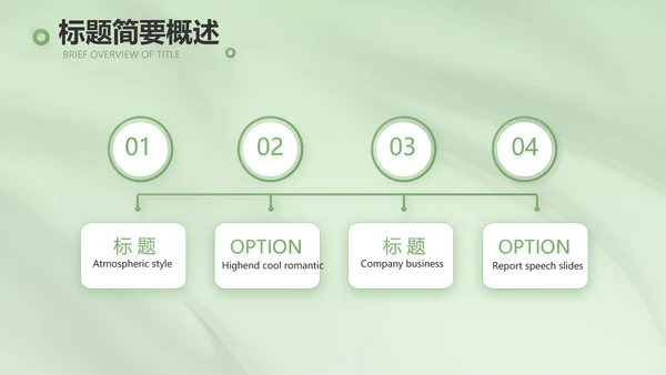 牛油果绿风格主题商务动态PPT