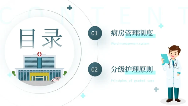 水绿色简约风医疗病房管理制度培训PPT模板
