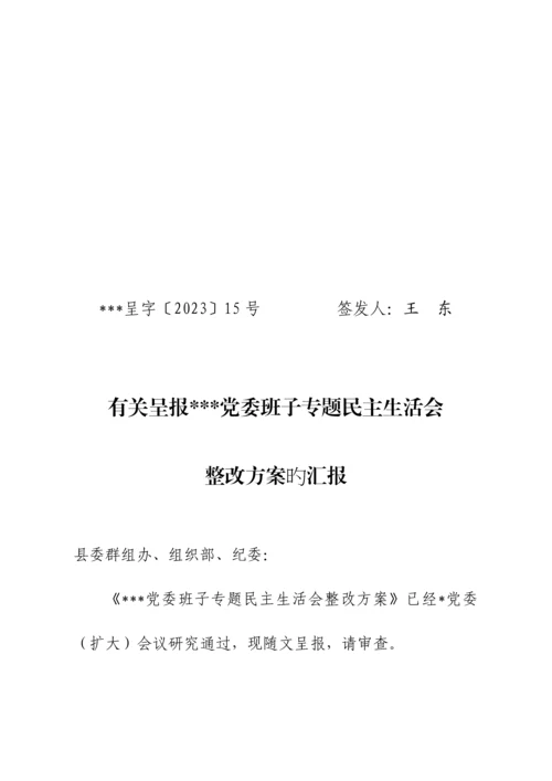 民主生活会整改方案.docx