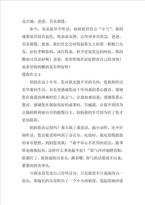 懂你作文600字14篇