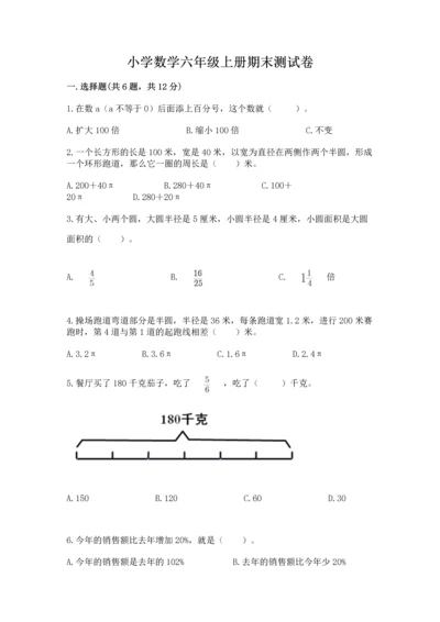 小学数学六年级上册期末测试卷（突破训练）word版.docx