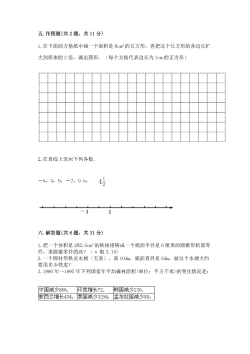 人教版六年级下册数学期末测试卷及答案（考点梳理）.docx