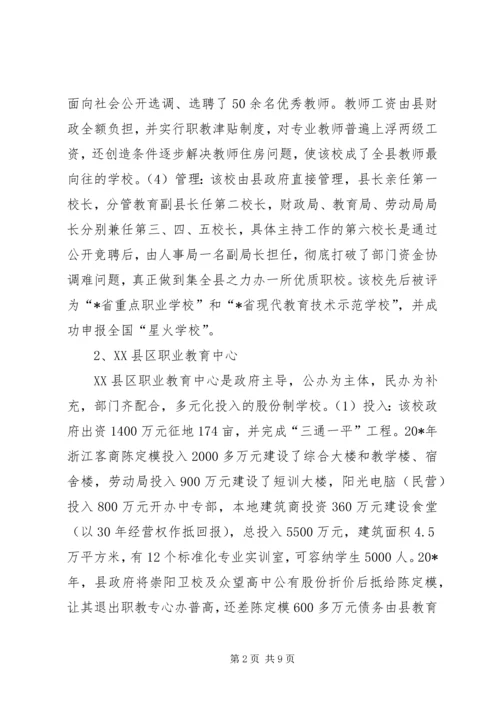 市职业教育发展情况的考察报告.docx