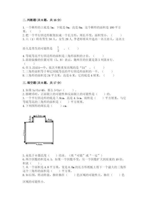 小学数学五年级上册期末测试卷含答案ab卷.docx