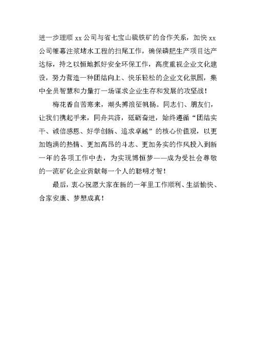 集团公司2017年新年致辞