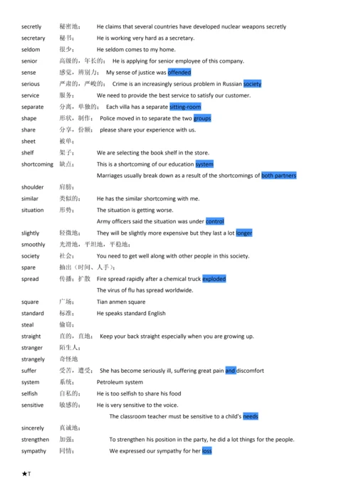 高考英语重点词汇及例句.docx