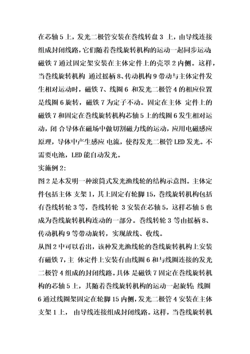 发光渔线轮的制作方法