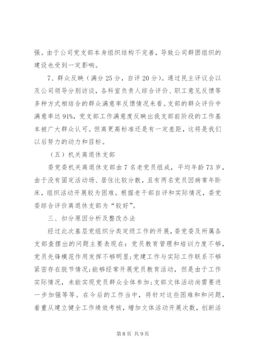 关于基层党组织分类定级工作情况报告.docx