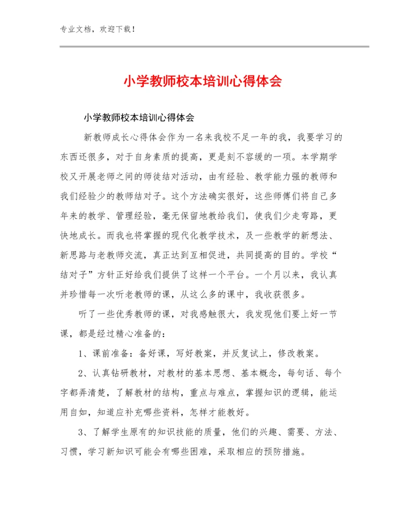 小学教师校本培训心得体会优选范文5篇.docx