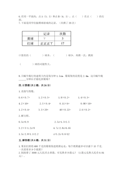 小学五年级上册数学期末考试试卷含完整答案【全优】.docx