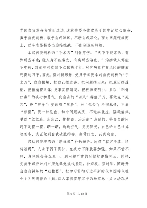 学习《牢记初心使命，推进自我革命》心得6篇.docx