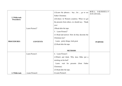 Unit 8 At Christmas 单元整体教案设计（4个课时）
