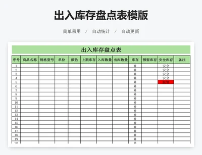 出入库存盘点表模版
