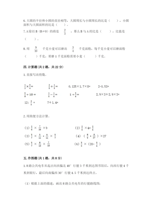 小学六年级数学上册期末考试卷及答案（名校卷）.docx